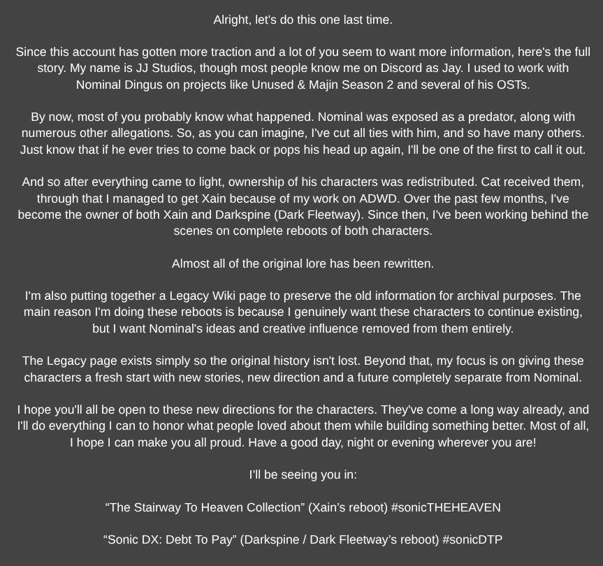 JadeSurename's tweet photo. So, let's run this by one more time.
#sonicTHEHEAVEN #sonicDTP #xain #darkfleetway #execommunity #sonicexe https://t.co/s9uOkkD6M9