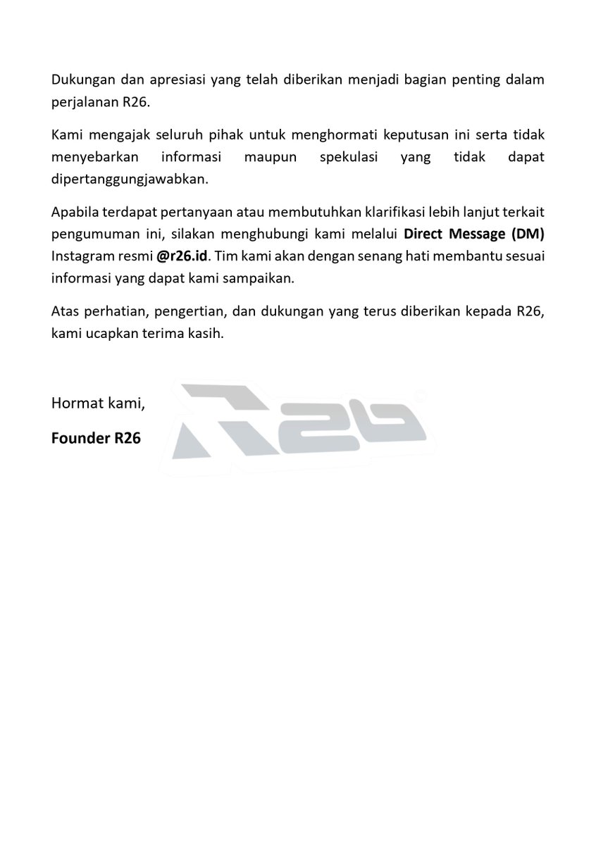R26_id's tweet photo. OFFICIAL ANNOUCEMENT https://t.co/7mqoDh6HDd