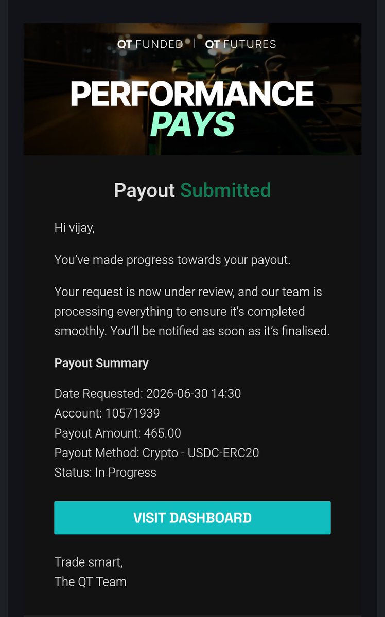 VPahilwan's tweet photo. Submitted my 6th payout request with @QtFunded today. Grateful for the opportunity and proud to keep trading with consistency and discipline. Looking forward to continuing this journey and building a strong long-term relationship with the QT Funded team. 🤝📈
@AlexQuantTekel https://t.co/ueyxDgSki7
