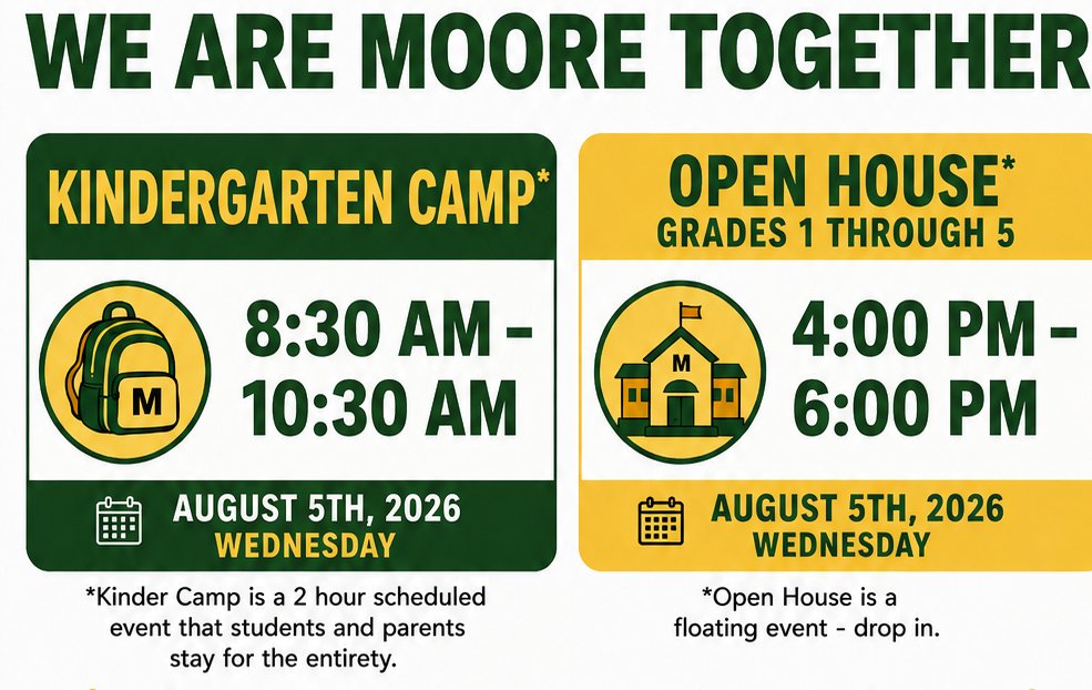 moore_magnet's tweet photo. Back to School Kinder Camp and Open House https://t.co/MziE4hpUYe https://t.co/9EoVIGfuI6