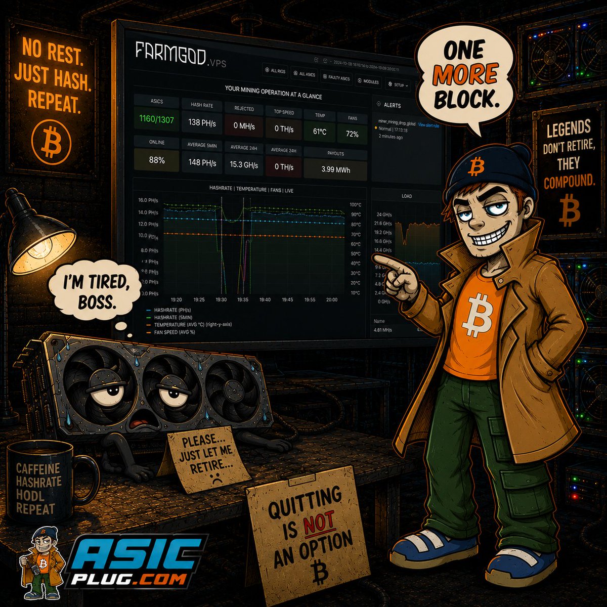asicplug_'s tweet photo. Every miner has pushed their hardware just a little longer. 😅
How many "one more block" moments have you had?
#CryptoMining #BitcoinMining #MiningMeme #ASICMiner #GPU #MiningLife #BTC #CryptoHumor #ASICPlug https://t.co/Mr11H3xYKV