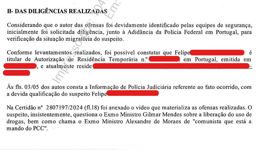 EnioViterbo's tweet photo. Incrível como a Polícia Federal em Portugal foi acionada e rapidamente obteve o documento português e o endereço do suspeito.

A Polícia Federal nos Estados Unidos também foi acionada pelo ministro para o caso do Ramagem, e o próprio diretor da PF diz que houve diligências para encontrar Ramagem lá.

Então, fica assim:

Se Moraes quiser uma condenação rápida, ele diz que não dá pra saber onde a pessoa está no exterior(caso Eduardo Bolsonaro).

Se Moraes não precisar de uma condenação rápida, aí dá pra acionar a Adidância da Polícia Federal no estrangeiro e fazer diligências para descobrir o endereço da pessoa.