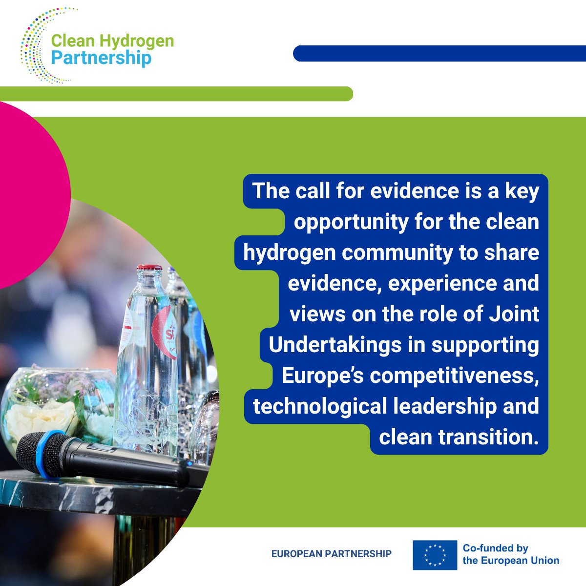 CleanHydrogenEU's tweet photo. 📢 Call for evidence: Clean Hydrogen stakeholders invited to have their say

Your support needed! The @EU_Commission has published a Call for evidence on the future of the European partnerships.
Help now to shape the future of the @CleanHydrogenEU!

💡https://t.co/Qz02YL6rzK https://t.co/bBtbQur6d7