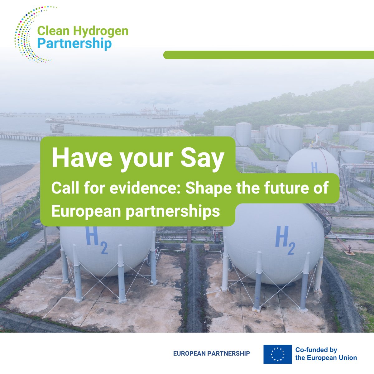 CleanHydrogenEU's tweet photo. 📢 Call for evidence: Clean Hydrogen stakeholders invited to have their say

Your support needed! The @EU_Commission has published a Call for evidence on the future of the European partnerships.
Help now to shape the future of the @CleanHydrogenEU!

💡https://t.co/Qz02YL6rzK https://t.co/bBtbQur6d7
