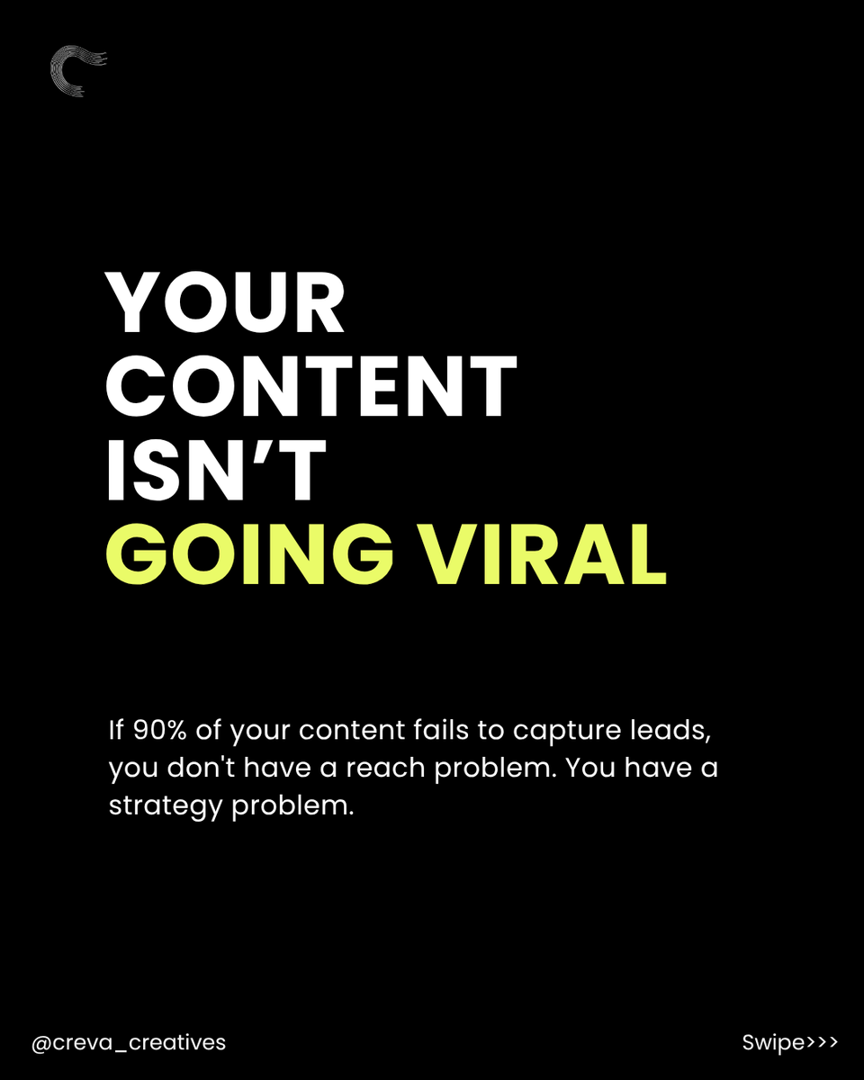 creva_creatives's tweet photo. 1,000,000 views. 0 sales. 📉
A founder came to us celebrating a viral video. Millions of eyes, but absolute silence on revenue.
The trap? 

Chasing vanity metrics. Traffic doesn’t pay bills. Conversions do.

Stop chasing trends. Build a system that actually converts. https://t.co/8wAeqEvCES