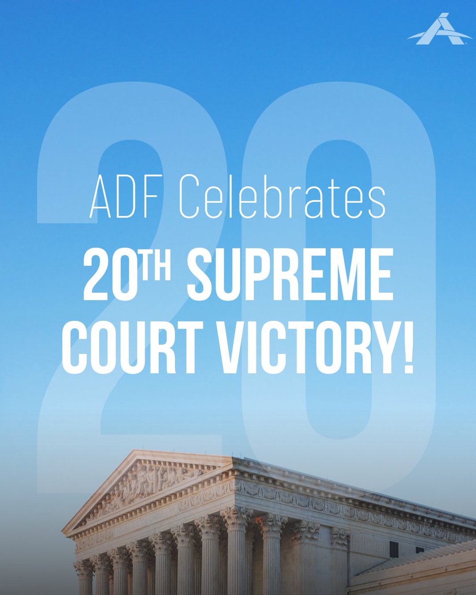 ADFLegal's tweet photo. 2️⃣0️⃣ U.S. Supreme Court victories, by God's grace! 🙌🏻 

None of this is possible without the faithful prayers and generous support of our allies and ministry friends. 

Thank you for standing for truth with us! https://t.co/8yKE2ajqap