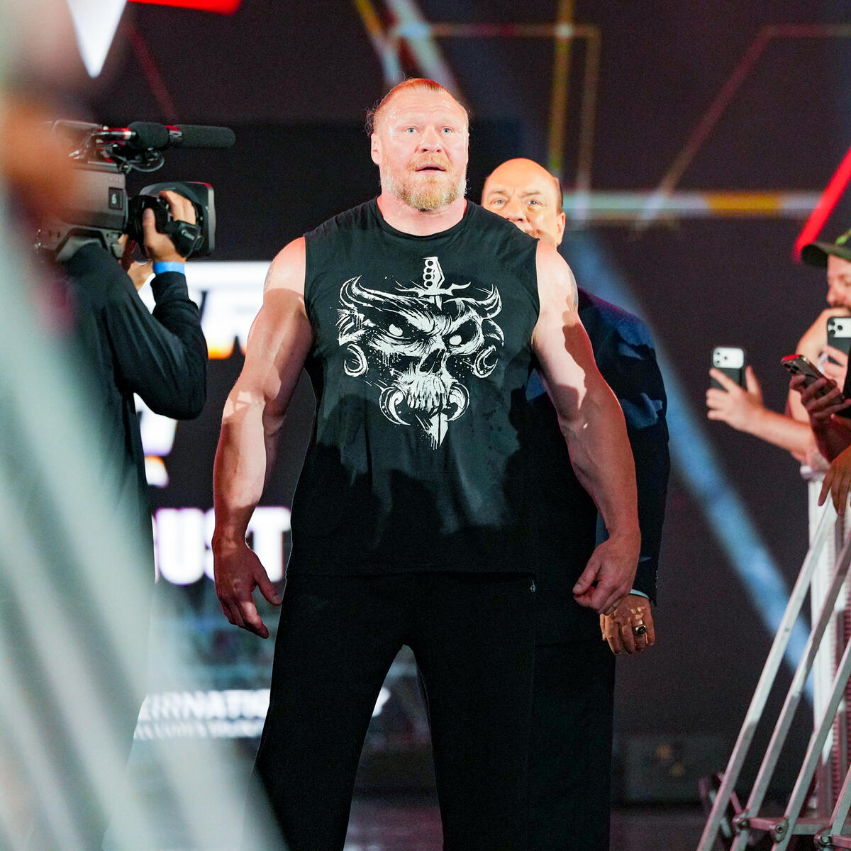 WrestleFeatures's tweet photo. I can't think of a name (2012-onwards) that Brock Lesnar has enjoyed working with more than Oba Femi.
 
You can see it in his face. 

He loves working with him. https://t.co/imbpxiCNKB
