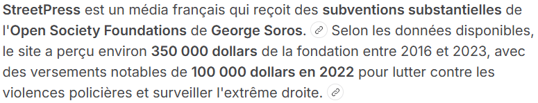 rester_de's tweet photo. @streetpress Ouf, j'ai cru que vous alliez dire qu'il était financé par Soros.... à moins que...🤡🤡🤡 https://t.co/g4aJIxCZ7H