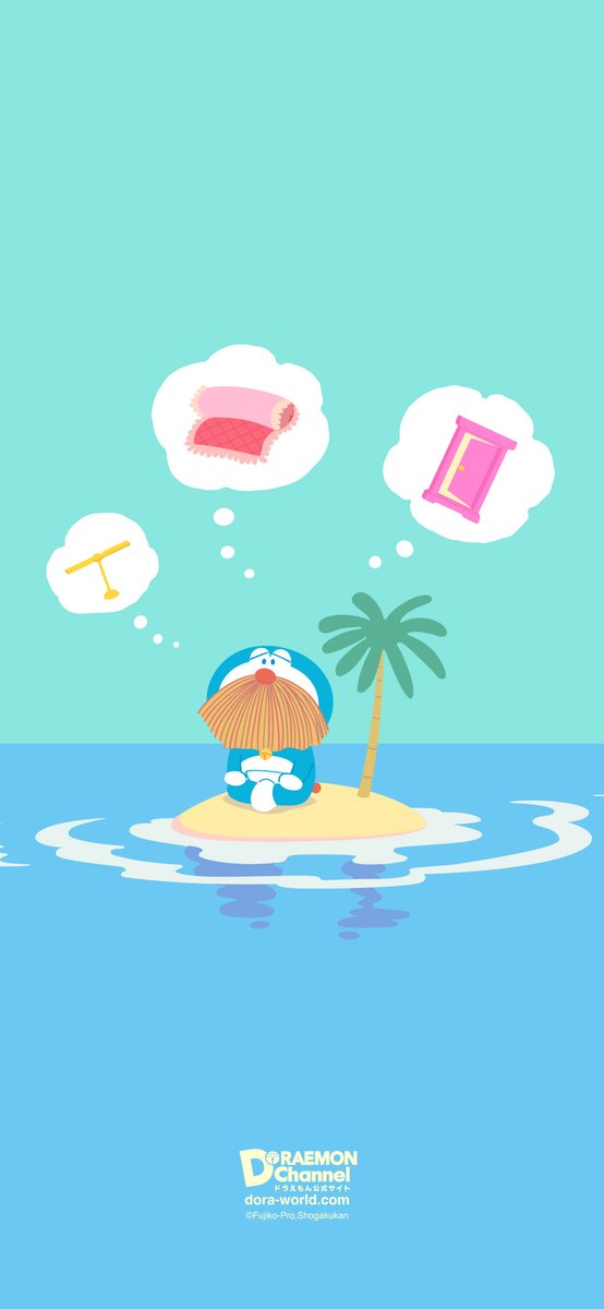 doraemonChannel's tweet photo. ／
7月の新作かべがみ配布中！
＼

7月の壁紙は、てんとう虫コミックス14巻
「無人島へ家出」がテーマだよ🏝

カレンダー入りのかべがみはこちらから👇
https://t.co/Invxk6nern https://t.co/X2fEtiXiM5
