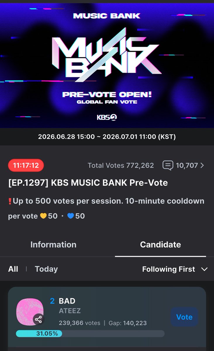 ateezrendezvouz's tweet photo. ATINY! The time is clocking and we far behind in Music Bank prevote. Please please drop your votes in fancast🙏🏻🙏🏻🙏🏻 

We also reopening our donation form and need $500 to buy votes in fancast! Please donate if you capable and spread the words if you cannot! 

🔗 https://t.co/vkfaJYMKXn