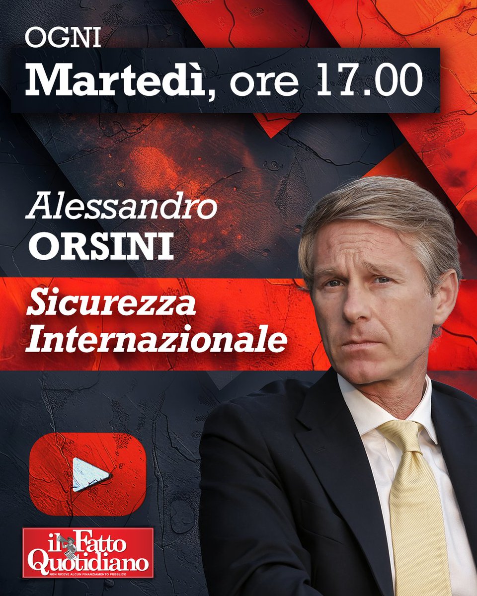 fattoquotidiano's tweet photo. 📹 Il Fatto Quotidiano accende Youtube! Appuntamenti fissi settimanali con il giornalismo che non abbassa il volume. 
Non perdere l'appuntamento di oggi alle 17.00 con @orsiniufficiale 
Segui la diretta: https://t.co/n9ttwiMFXl https://t.co/ZHuTe98idO