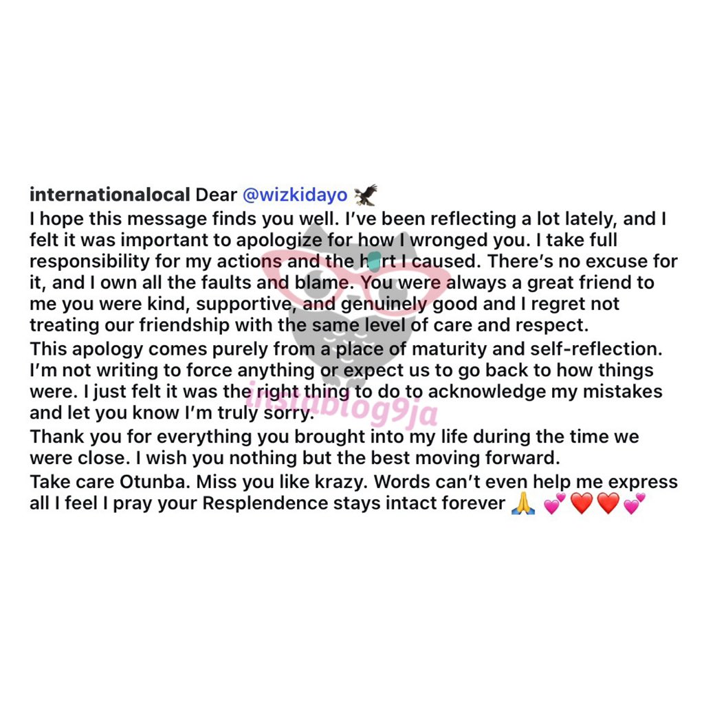 instablog9ja's tweet photo. Singer Wizkid’s childhood friend, Piper, tenders a heartfelt apology to him, years after pledging his loyalty Davido https://t.co/UJ1FXEFddh