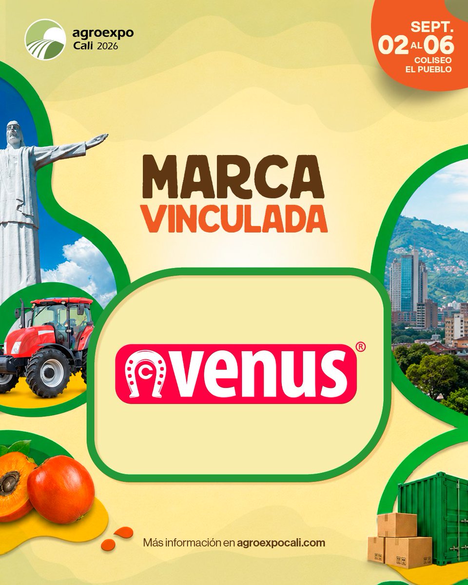 AgroexpoCol's tweet photo. Las mejores conexiones comienzan aquí.

Estas son algunas de las marcas que estarán en Agroexpo Cali 2026, construyendo el futuro del sector agropecuario.

Desliza y descubre quiénes ya dijeron presente.

Más información en https://t.co/VWP2i0Umt9 | Aplican T&amp;C

 #AgroexpoCali https://t.co/CnvzmHVGcB