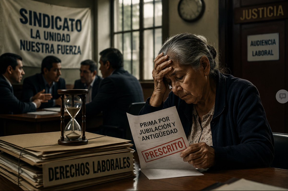 JoseMarioMX's tweet photo. Una maestra jubilada que, después de toda una vida dando clases, pide algo elemental: que le paguen la prima por jubilación y antigüedad que estaba pactada en su contrato colectivo. No pidió un favor. Pidió un derecho.

Pero el sindicato no litigó a tiempo. Primero gestionó, esperó, tocó puertas, dejó correr los meses. Cuando finalmente llegó el juicio laboral, ya era tarde: el derecho había prescrito.

El Tribunal no pudo revivir el caso, pero dejó una advertencia enorme: los sindicatos también son estructuras de poder. Si representan trabajadores, no pueden quedarse mirando cómo se pierden sus derechos.

Esta tesis importa porque dice algo que en México debemos tomar en serio: la justicia laboral no se agota en vencer al patrón. También exige revisar a quienes, en nombre de los trabajadores, pueden terminar administrando su derrota. Un sindicato que deja prescribir derechos no representa. Abandona.

Aquí te dejo el link para consultar la tesis que genero este caso: https://t.co/x6DV4RZr9f