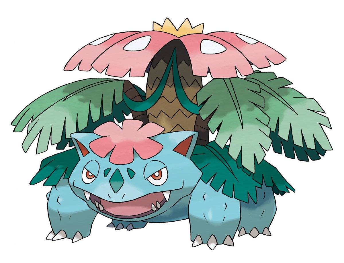 GardeningAdam's tweet photo. I still think Gmax Venusaur looks so much better than the Mega https://t.co/mUxXId4XWs