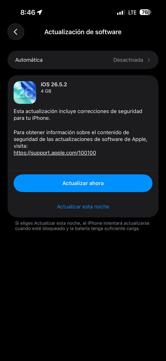 NandoDaz4's tweet photo. @jcarpiol @iManuMX A mí me pesa 4GB en 16 pro max, y eso que tengo 26.4.2 https://t.co/17MuijJegD