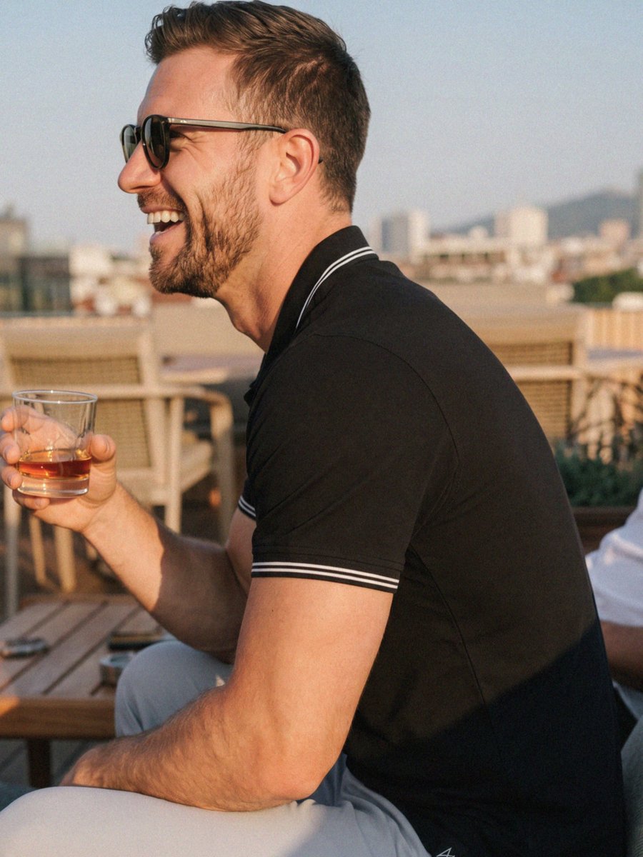 ADCLUBHOUSELA's tweet photo. The fewer decisions you have to make on vacation, the better. 🥃

The Heritage Polo and Precision Pant are ready for the flight, the check-in, and happy hour before you even unpack. https://t.co/ssqYmtA6Jv