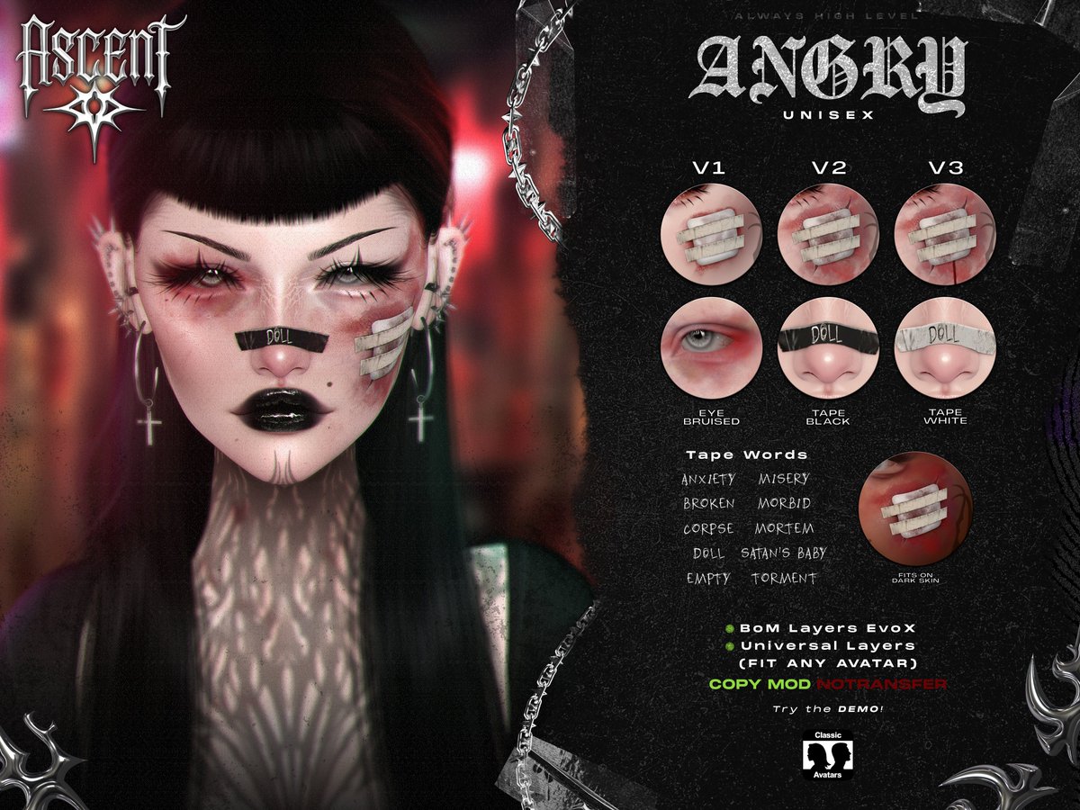 ascentstoresl's tweet photo. Good morning, asclovers 💜

New release available at WASTELAND, get yours.

LM:
https://t.co/GAAUE05YJg

ASCENT members get 10% off at every booth 🔥

#ascent #secondlife #wasteland

@wastelandsl https://t.co/gU6UfAaaBq
