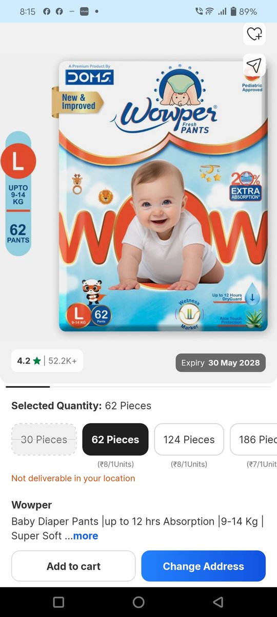 Ubaidmaherzain's tweet photo. @flipkartsupport Why baby diapers are showing not deliverable at your location
Previously we buy lot more and delivery done by our location now its showes like this https://t.co/rsW6AByNMc