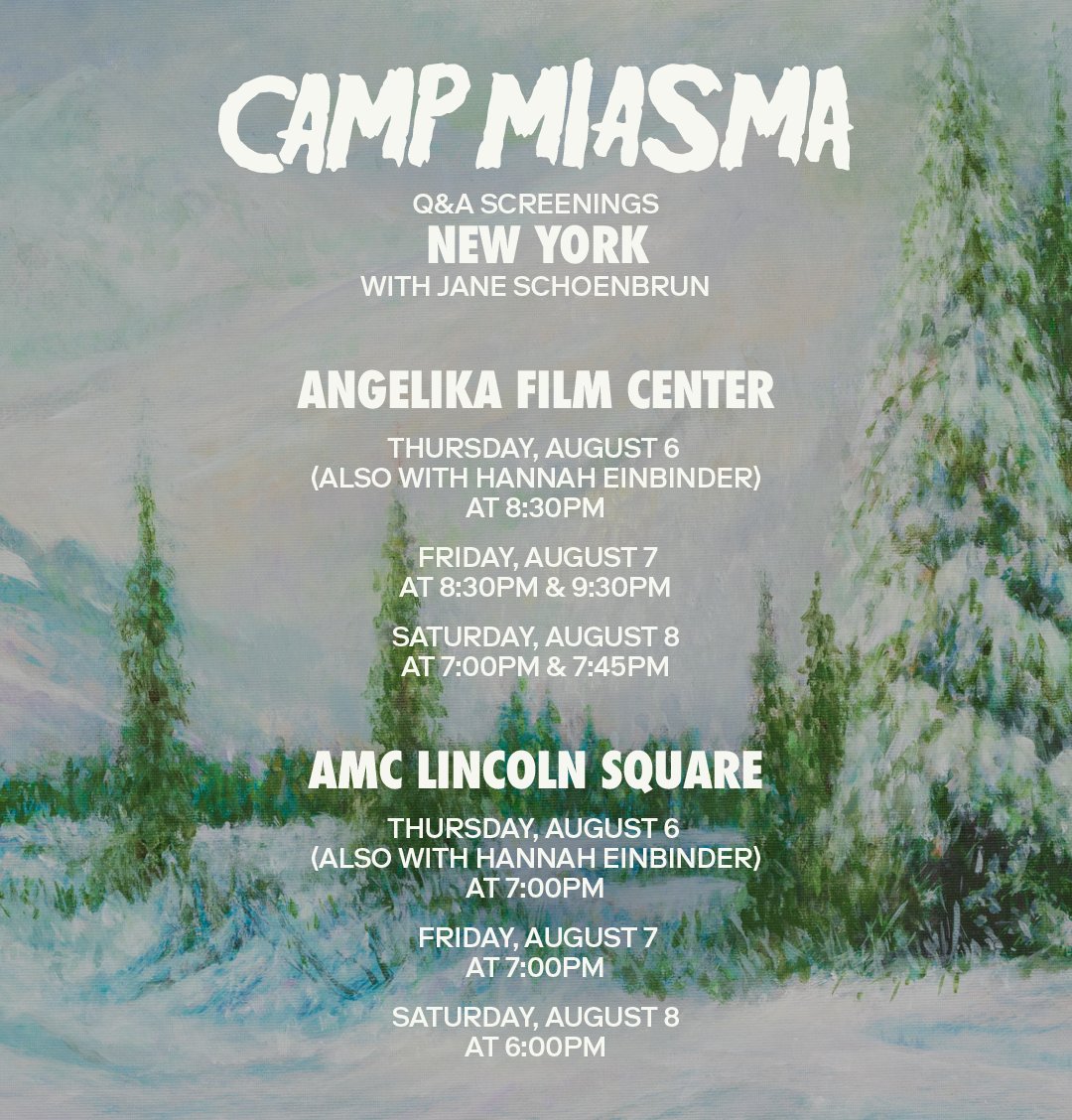 CampMiasmaFilm's tweet photo. Hear from the minds behind CAMP MIASMA. 

Opening weekend Q&amp;As with Jane Schoenbrun and Hannah Einbinder are on sale → https://t.co/QgoZ9fO0V9 https://t.co/PugUqCeQTM