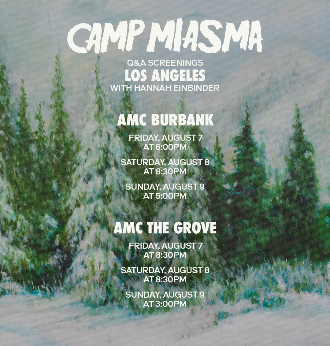 CampMiasmaFilm's tweet photo. Hear from the minds behind CAMP MIASMA. 

Opening weekend Q&amp;As with Jane Schoenbrun and Hannah Einbinder are on sale → https://t.co/QgoZ9fO0V9 https://t.co/PugUqCeQTM