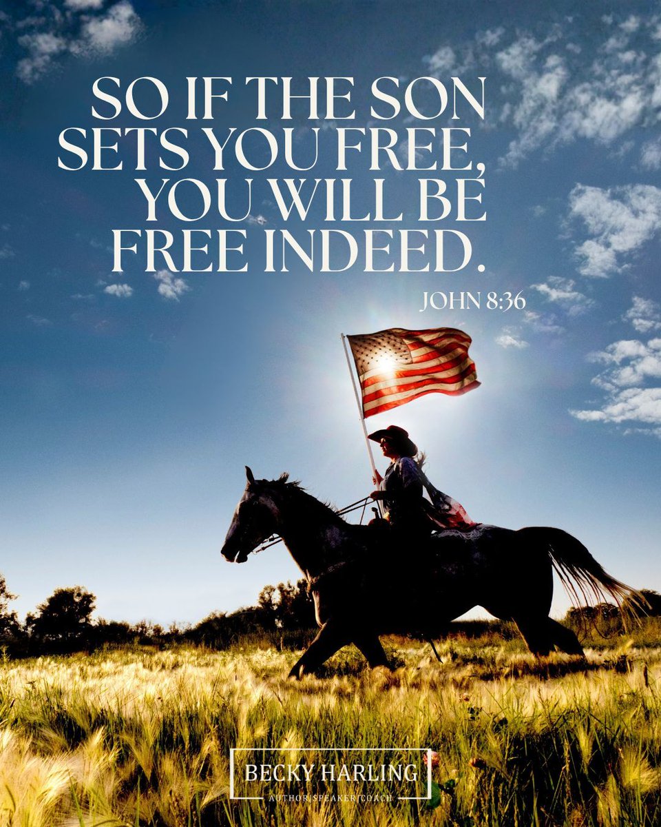 BeckyHarling's tweet photo. As we move toward the celebration of Independence Day, it’s good to pause and remember where true freedom comes from.

Earthly freedom is a gift, but spiritual freedom in Christ is unshakable and eternal. https://t.co/BpRA9evQMi