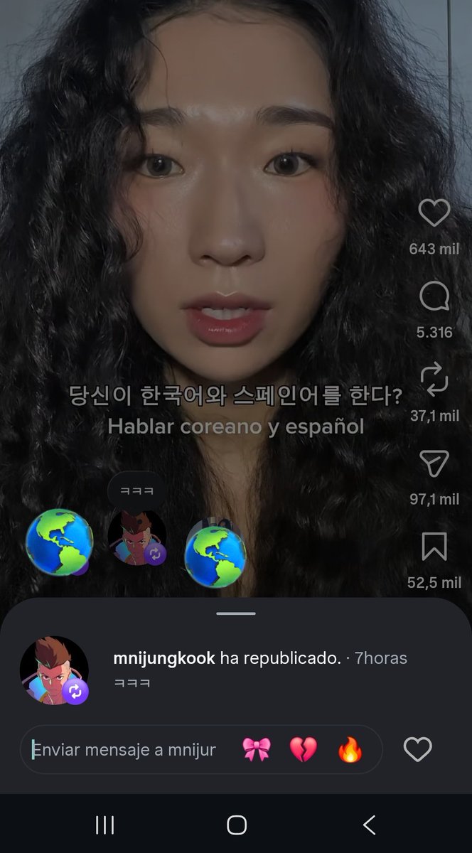 minamhopekook's tweet photo. Me acabo de encontrar un rt de Jungkook en IG y dice de que "cuando hablas español y coreano" y empieza a insultar en ambos idiomas JAJAJAJAJAJAJAJAJA el Jungkook ya le sabe al español entonces https://t.co/BNiaiQnFYD