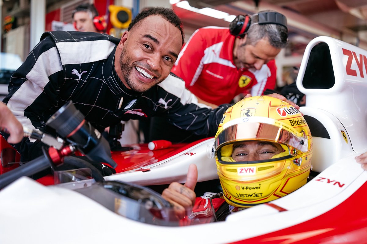 LH44Fanpage8's tweet photo. Lewis Hamilton took his Brother Nicolas Hamilton on a ride in three-seater Ferrari Formula One car 🥺

Nicolas Hamilton Instagram post 
"Lewis called and offered me the opportunity of a lifetime. To be a passenger in a three-seater Ferrari Formula One car, with him driving!"

"I flew out to Fiorano and was the first in the car. I could not believe it! The craziest moment was that I have been standing behind Lewis' F1 car in the garage for years, but this time, I found myself lowering myself into the car, just behind his right shoulder. It was a very surreal moment"

"The car was from 2005 with a V10 engine. As the run started, I was just blown away by the sound and the speed, but I quickly found myself going into 'proud brother mode', where I just watched Lewis drive"

"After being a part of his career for 34 years, being at every circuit with him as a kid, through karting, all the way to Formula One, I finally got to experience what all the hard work was for and what it felt like to be him. Even though he is my brother, I am also a fan, his No. 1 fan and in awe of his talent"

"Even though he is my brother, I got to experience being driven in a Ferrari Formula One car at the Ferrari F1 test track by the best driver of this generation. What an honour and a privilege. A day and a moment that I will never forget."