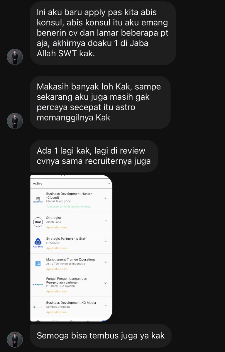 lindarafeby's tweet photo. Ga pernah muncul di X, tiba tiba muncul bikin orang lain kepanggil tes karena abis direview CV nya sama aku😭

Akhirnya, hasil review CV 5 ribuan membawa panggilan kerjaaa😭😭

TAKBIRRR merinding sebadan badan😭 https://t.co/5LzUlX659j