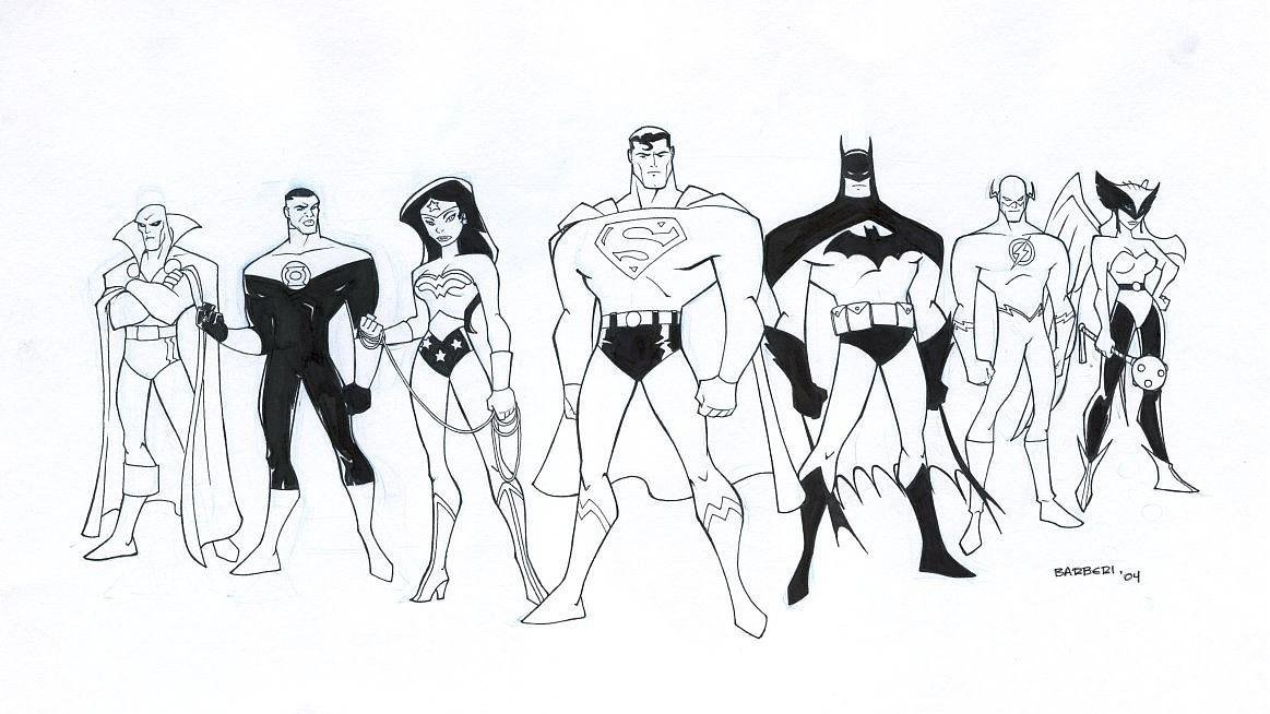 worldsfinest's tweet photo. It's the "Justice League" roll call by artist Carlos Barberi. Barberi has been a regular fixture around DC Comics' animated tie-in titles for quite awhile, having provided the artwork for "Justice League Unlimited," "Beware The Batman," "Teen Titans Go!," and more! #JusticeLeague https://t.co/olORVt3ZyZ