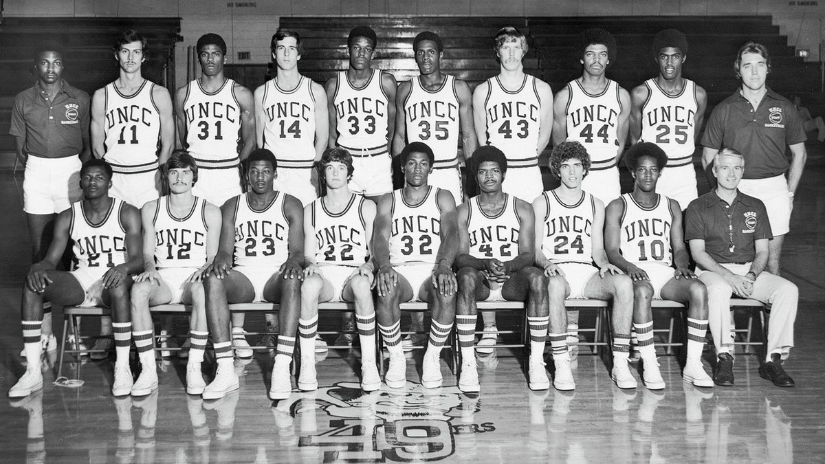 scott_fowler's tweet photo. So cool to see one of my favorite teams in all of Charlotte history - the 1977 Final Four Charlotte 49ers basketball team - will be inducted into the school's hall of fame sometime during hoops season, as part of the celebration of the squad's 50th anniversary. Remember these? https://t.co/JS4FJucxvC