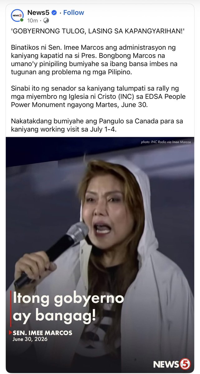 AnnaMalindogUy's tweet photo. Si Manang Imee na kapatid na nakakatanda kay bonget na mismo ang nagsabi niyan.... Ewan ko na lang sa iba dyan bakit di pa rin gising at need pa gisingin ata eh.... #WeAreOne

See 👇 https://t.co/1wKdm9bLCm