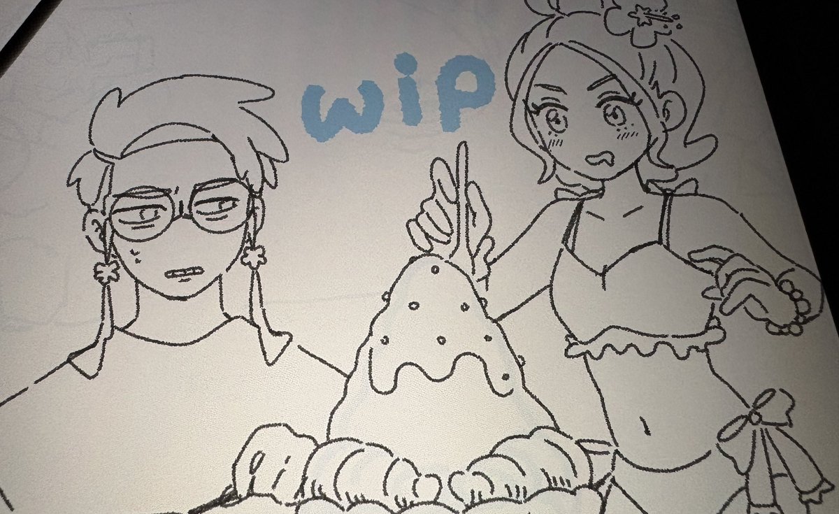 zuemix's tweet photo. はやりのクロワッサンかき氷(ﾅﾆｿﾚ)をたべる真夏のカラセ〜wip🥐🍧 https://t.co/3W7qHMELDk