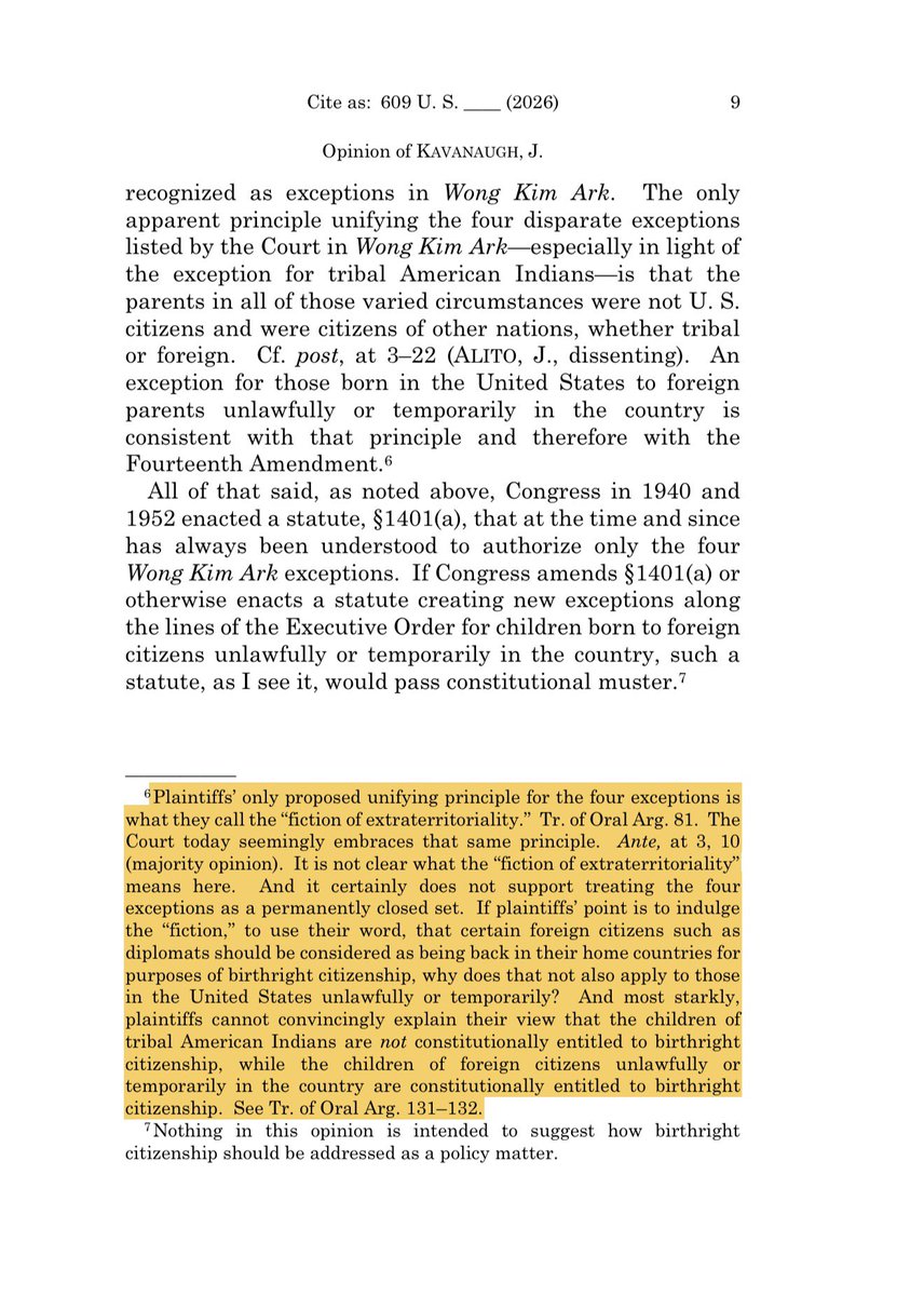 Vermeullarmine's tweet photo. Thank you Justice Kavanaugh for raising the question: what rational principle explains which exceptions the Court allows and which it does not? https://t.co/2tIChXt0a0