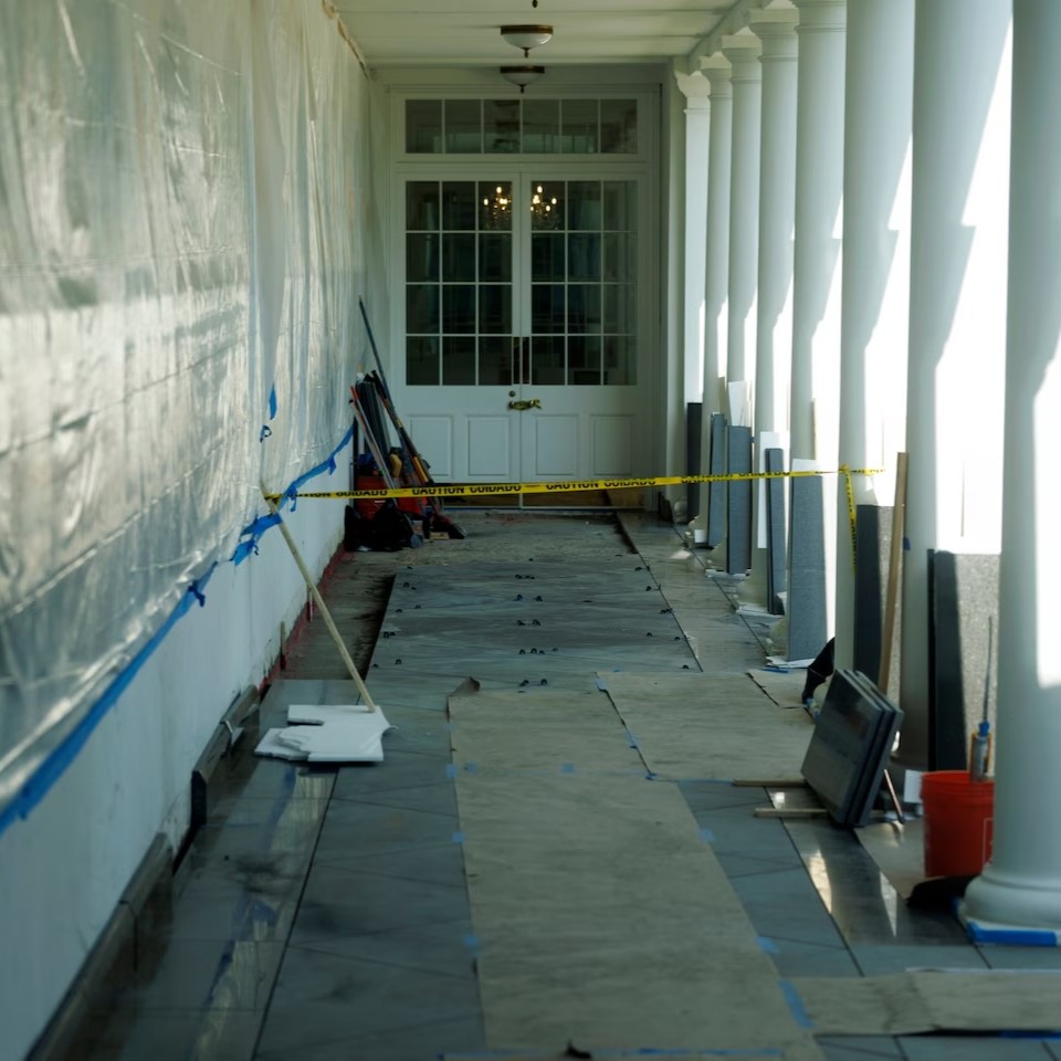 factpostnews's tweet photo. Trump has spent $1.3 million in taxpayer dollars to pave the path to the Oval Office with polished granite carved in Italy.

The money for this project came out of the National Parks budget. https://t.co/jvnhNW1kSp