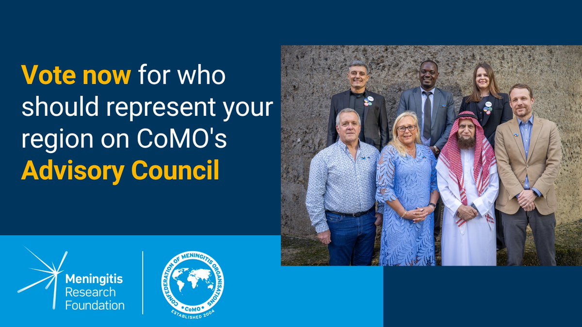 COMOmeningitis's tweet photo. CoMO Advisory Council elections are open. 🗳️  

If you're a member in Asia Pacific, the Americas or Africa, vote now to help shape who represents your region and guides CoMO's future. 💙 

Log in and vote now: https://t.co/QrylXbJYnq 

#DefeatMeningitis https://t.co/jHoOrQC2Rp