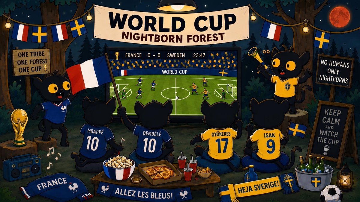 nightborneth's tweet photo. Tonight in the Nightborn Forest 👁️👁️

France vs Sweden ⚽️

reply with your score guess below

rt this tweet to enter 🔄

predictions close 30 min before kickoff

2 correct guesses will win a Nightborn NFT airdrop 🎁