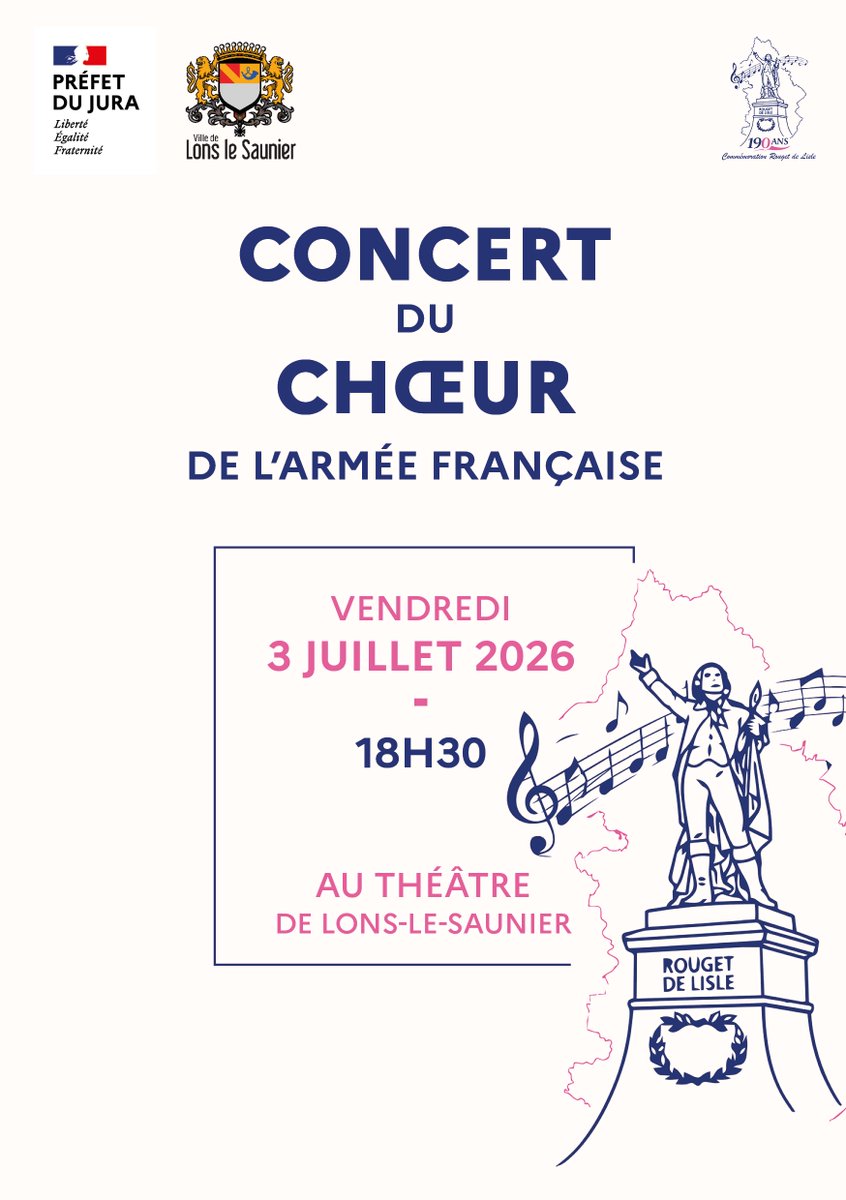 Image de Préfet du Jura - 🎶 GRATUIT 🇫🇷 Concert exceptionnel du Chœur de l'Armée française au Théâtre de Lons-le-Saunier, le