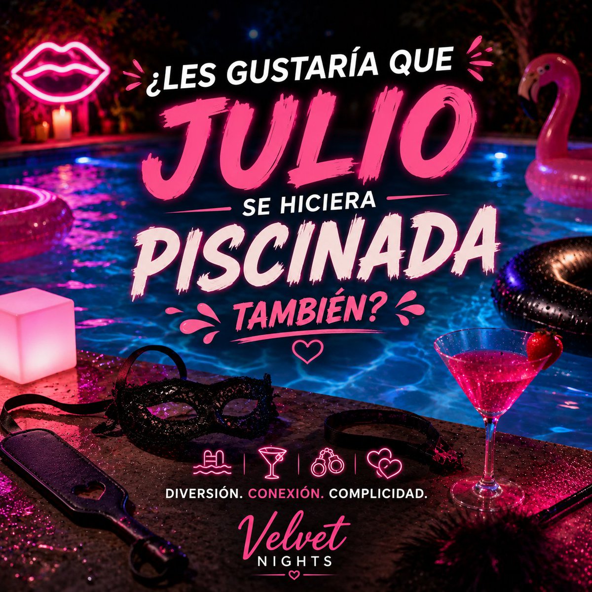 VelvetnightsCam's tweet photo. 🏖️ Ayer una pareja nos hizo una propuesta... ¿y si en lugar de una reunión pequeña repetimos una piscinada? 😏

La idea nos gustó, pero queremos saber si también les entusiasma a ustedes.

💦 Si logramos reunir al menos 10 parejas interesadas, la organizamos.

 ¡Los leemos! 🥂 https://t.co/ugi131PJaf
