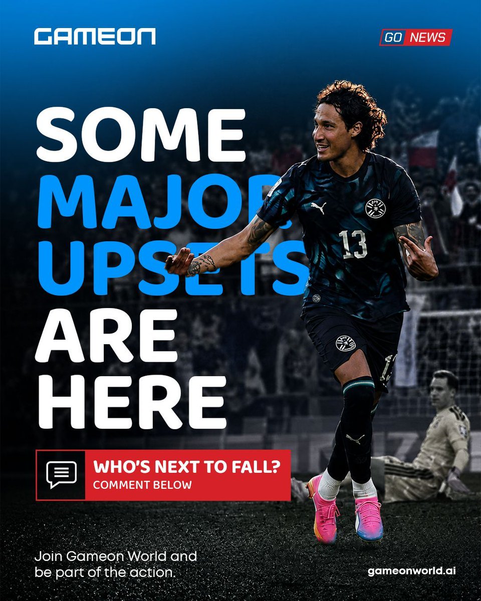 Gameonworldai's tweet photo. 🚨 The FIFA Knockout Stage begins! 🏆

Every match counts. Every decision matters.

Make the call before the game does.

🌐 https://t.co/pIPRNQe8iW

⚡ Every game is yours to play.

#FIFA #Football #KnockoutStage #GameonWorld https://t.co/F4BLqgkCxn