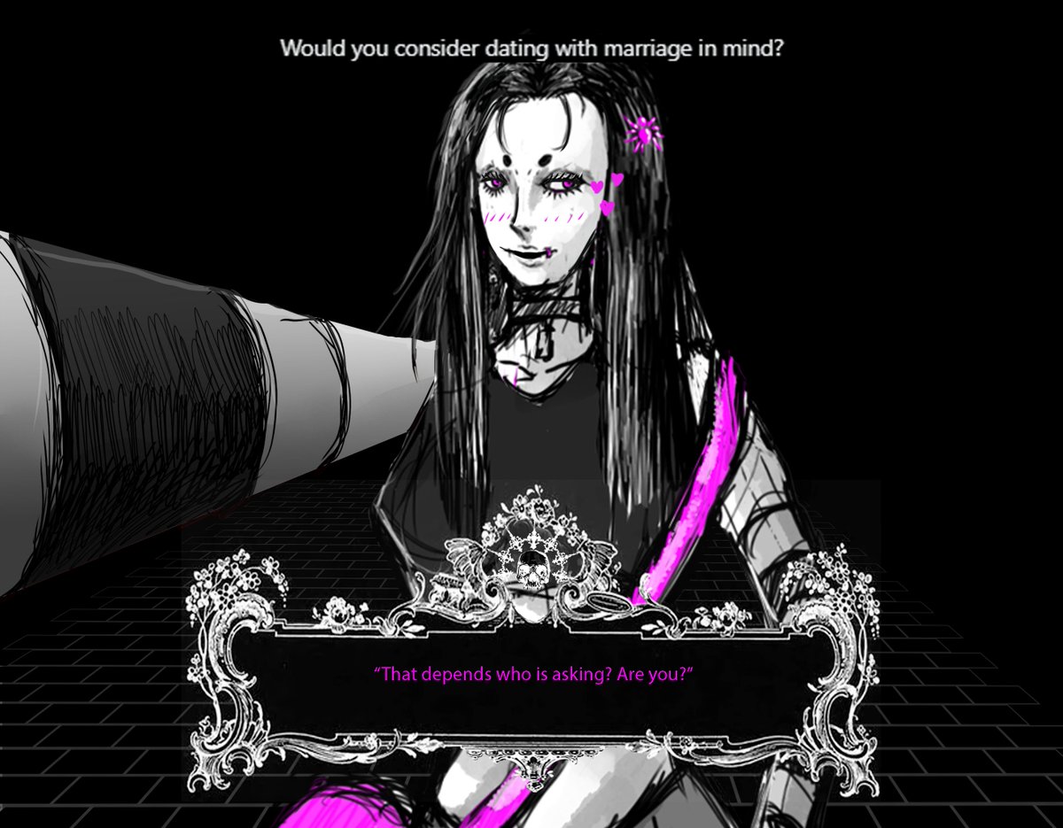 cubic_skull's tweet photo. question 2: Would you consider dating with marriage in mind? #CYOA #GodCorpse 13/??? https://t.co/PWTQE0orZh