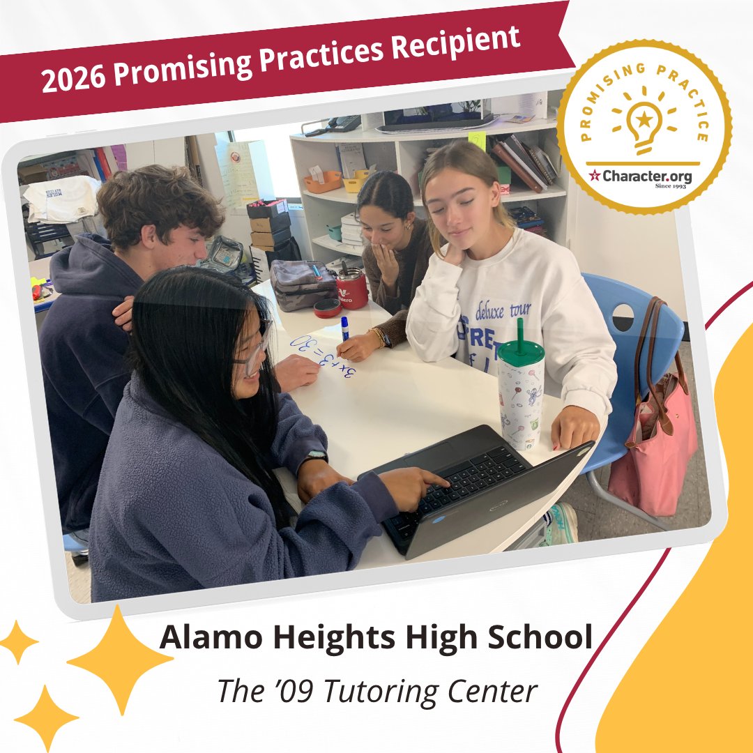 CharacterDotOrg's tweet photo. 📚🤝 At 𝗔𝗹𝗮𝗺𝗼 𝗛𝗲𝗶𝗴𝗵𝘁𝘀 𝗛𝗦 in Texas students are helping students succeed through the student-led ’𝟬𝟵 𝗧𝘂𝘁𝗼𝗿𝗶𝗻𝗴 𝗖𝗲𝗻𝘁𝗲𝗿. Open before school and during lunch, the program provides academic support while fostering leadership, empathy, and collaboration. https://t.co/5l3wFkTsRG