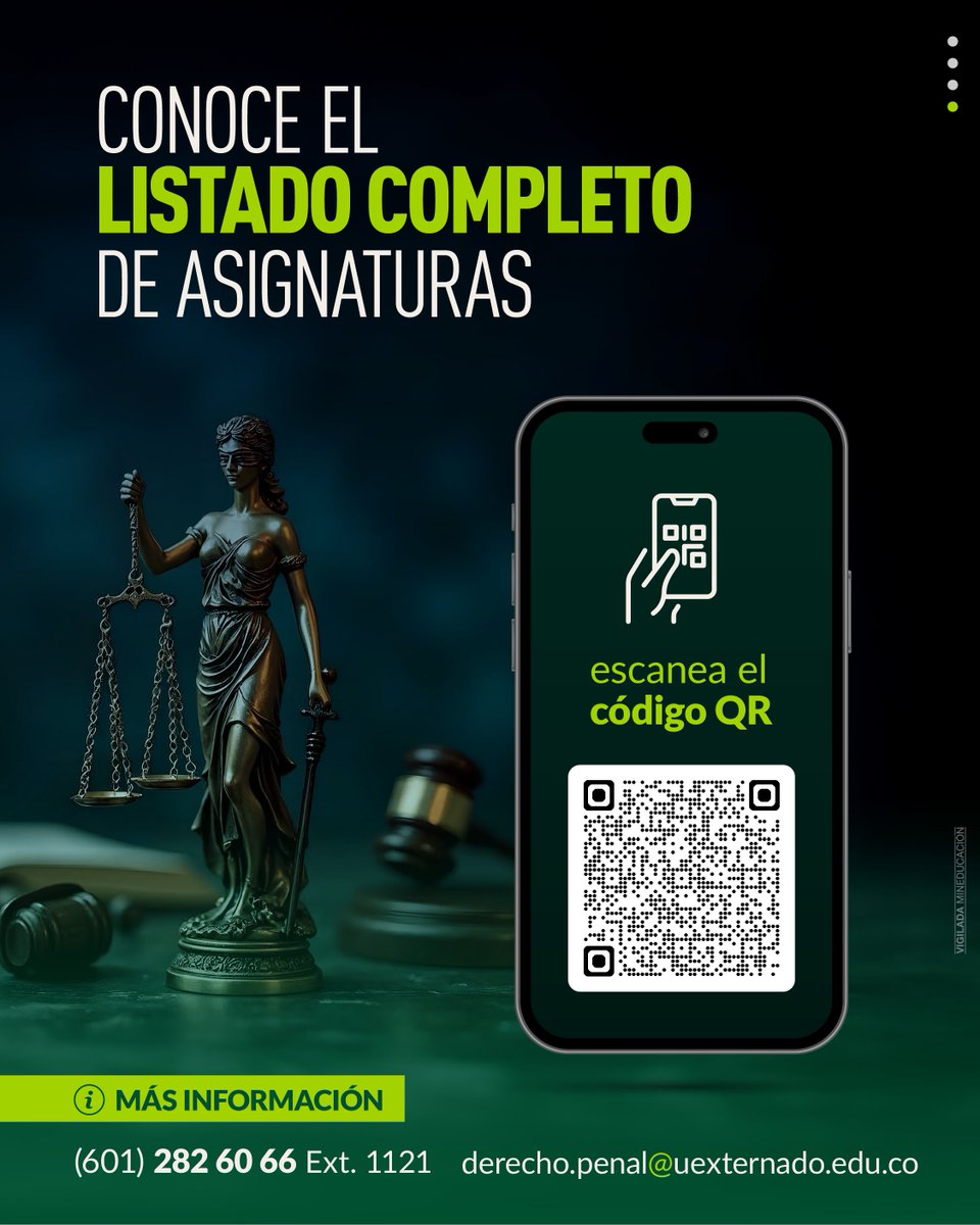 UExternado's tweet photo. 📚 La actualización permanente es una condición indispensable para comprender los desafíos contemporáneos del derecho penal y el derecho procesal penal.⚖️

El Externado abre las inscripciones para la II Edición del Curso de Actualización en Derecho Penal y Derecho Procesal Penal, un espacio académico diseñado para fortalecer y actualizar conocimientos en áreas fundamentales de la disciplina.

Las(os) participantes podrán seleccionar las asignaturas de su interés y completar hasta 60 horas certificables con profesores de reconocida trayectoria.

🔗 Más información e inscripciones:
https://t.co/dQd6pdrest