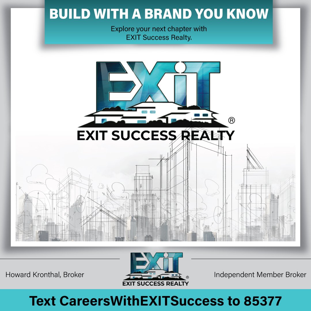 EXITSuccessWV's tweet photo. A recognizable brand can give your next chapter a stronger foundation. Explore what it means to build your real estate career with EXIT Success Realty.
Text CareersWithEXITSuccess to 85377
#EXITRealty #EXITSuccessRealty #RealEstateProfessionals #BuildYourFuture #JoinEXIT https://t.co/abOaFJnZh3