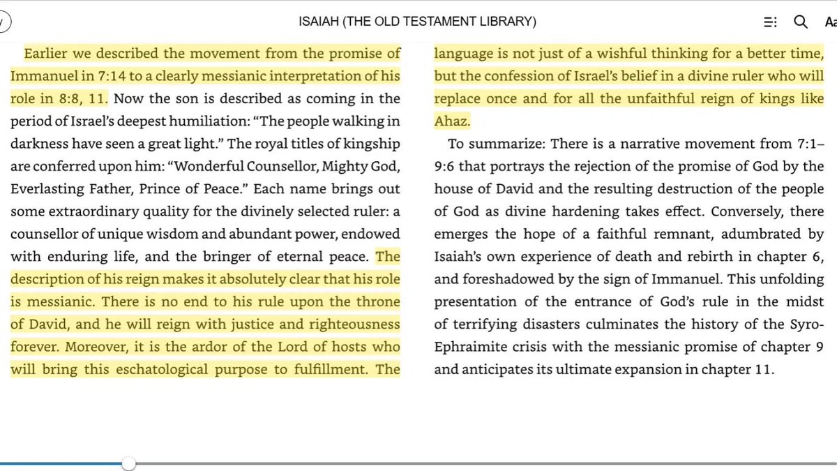 Cheersup2God's tweet photo. Brevard S. Childs on Immanuel evolving into a messianic figure throughout the literary movement of Isaiah 7-9. According to Childs, the description of the child in Isaiah 9 "makes it absolutely clear" that the child is a "messianic" and "divine ruler." https://t.co/BIUhQVwbK8