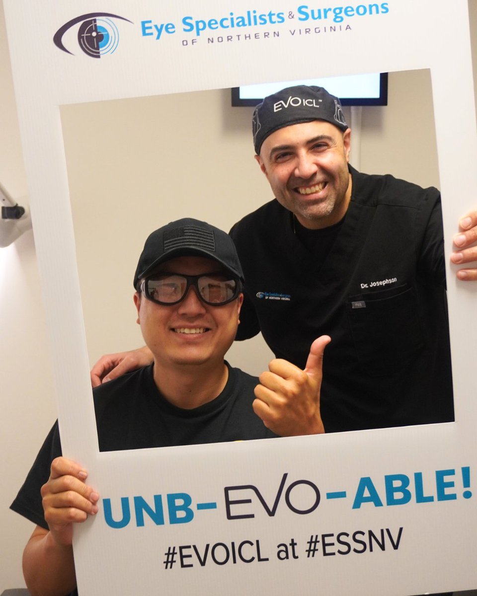 essnv's tweet photo. David took home the prize at our refractive open house raffle and chose the EVO ICL (Implantable Collamer Lens), a reversible LASIK alternative. 🥳

@STAAR_Surgical @EVOICL #EVOICL #ImplantableCollamerLens #LASIKAlternative #FairfaxVA #GainesvilleVA #NorthernVirginia #NOVA https://t.co/TUKGbuJpZR