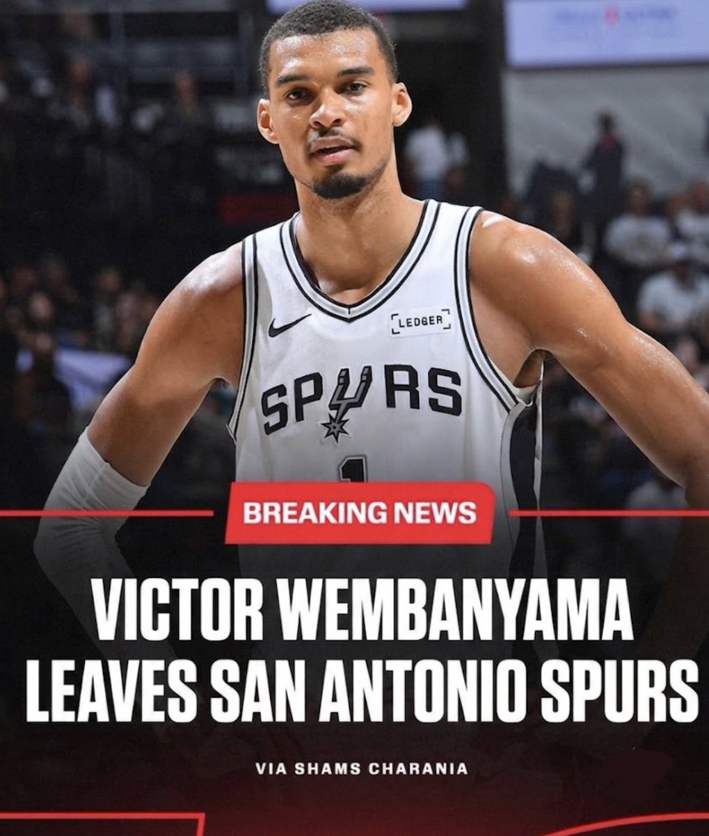 acervo_wemby's tweet photo. SAN ANTONIO SPURS ACABA DE TROCAR VICTOR WEMBANYAMA POR ALISSON BECKER DA SELEÇÃO BRASILEIRA
VICTOR WEMBANYAMA AGORA É O NOVO GOLEIRO DO TIME https://t.co/YsRTjP1gri