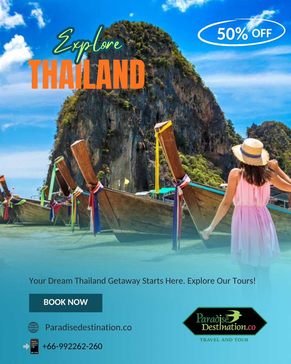 Paradisedbkk's tweet photo. Thailand Tour Packages 2026 | Bangkok, Phuket, Pattaya, Krabi &amp; Phi Phi Island | Paradise Destination - DMC Thailand.
Mr,Moon
Whatsapp : +6699-2262-260
Website : https://t.co/iCs77tGTFy
#ThailandTourPackages #ThailandTravel #BangkokTour #PhuketTour #PattayaTour #KrabiTour #Xpost https://t.co/iluswNnq1k