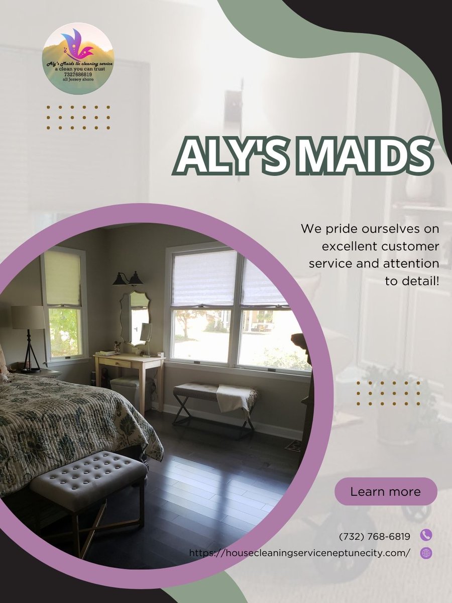 AlysMaids's tweet photo. Our maid service is built on reliability, attention to detail, and care for your home. We treat every space as if it were our own. Ready for a hassle-free clean? Call now at (732) 768-6819!
#MaidService #SparklingSpacesNJ
https://t.co/6OOkSGTFKG https://t.co/giVlsjs6y7