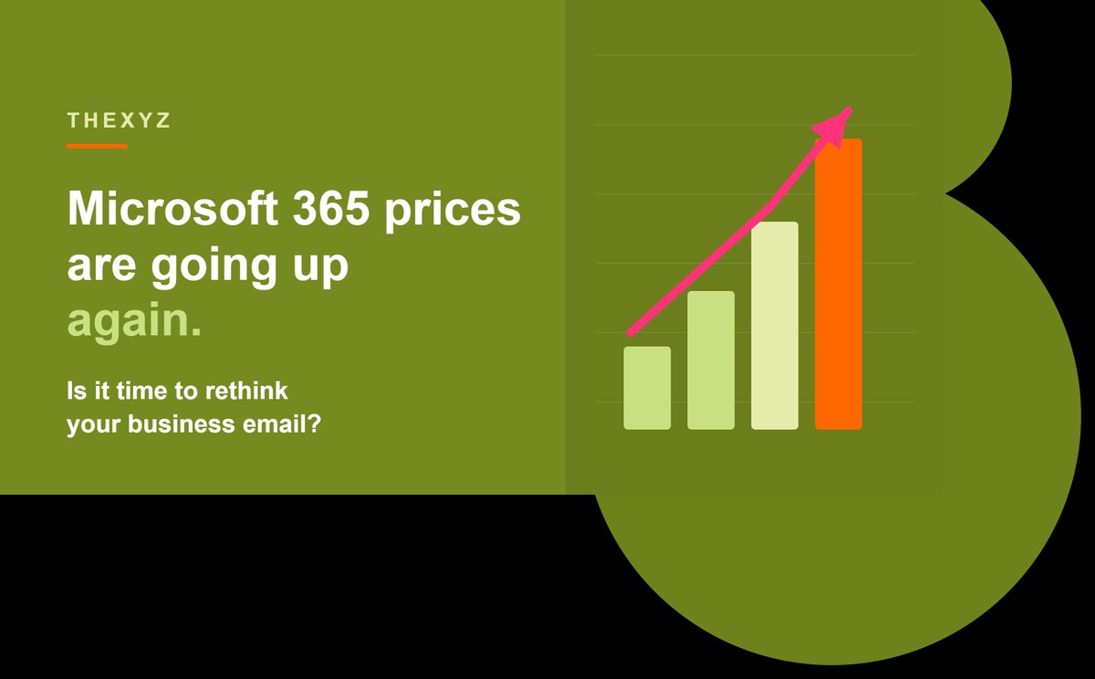 thexyz's tweet photo. Microsoft 365 prices go up again on July 1, 2026 — some plans rising as much as 43%.

If you're mainly paying for reliable business email, you may not need the whole bundle.

What's changing + a simpler alternative 👇

https://t.co/Cgwge3Mzf1 https://t.co/zc4qFhx0Gm